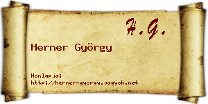 Herner György névjegykártya