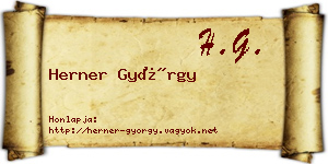 Herner György névjegykártya